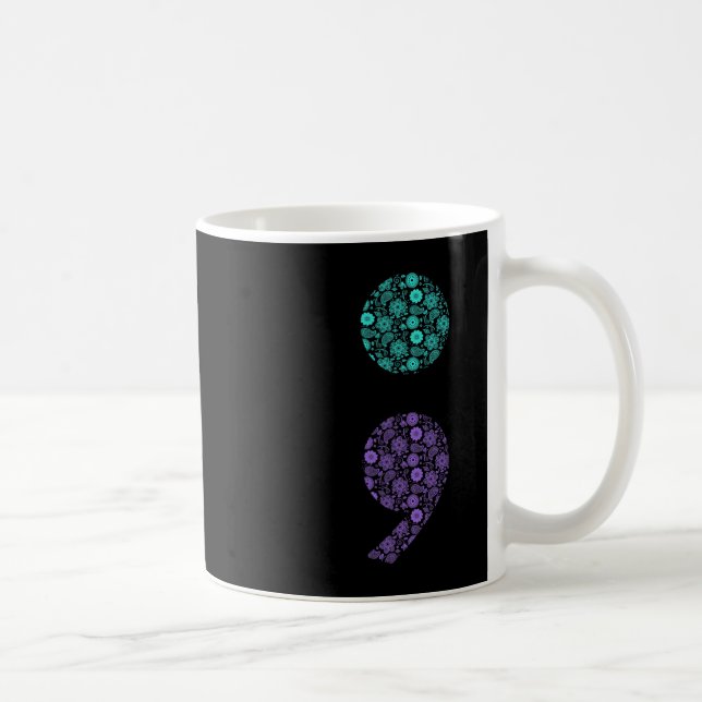 Semicolon Suicide Prevention Awareness  Coffee Mug (Right)