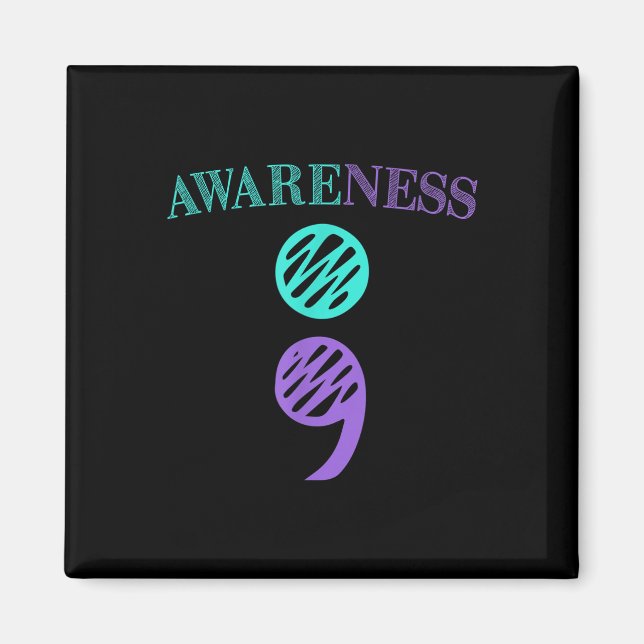 Semicolon Suicide Prevention Awareness  Magnet (Front)