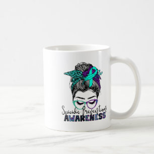 Semicolon Suicide Prevention Awareness Messy Bun W Coffee Mug