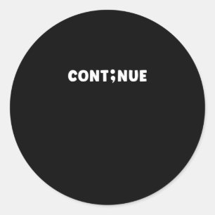 Semicolon Suicide Prevention Day Classic Round Sticker