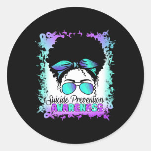 Semicolon Suicide Teal Purple Suicide Prevention A Classic Round Sticker