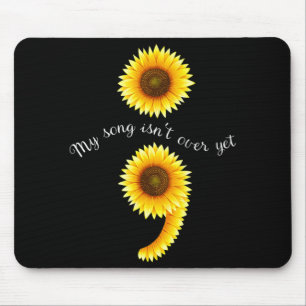 Semicolon Sunflowe Spreading Mental Health Awarene Mouse Mat