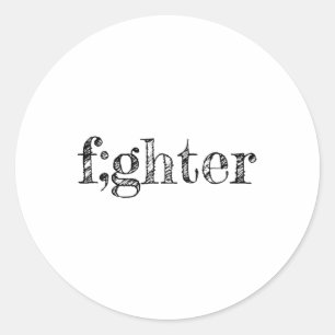 Semicolon Support Depression Awareness Classic Round Sticker