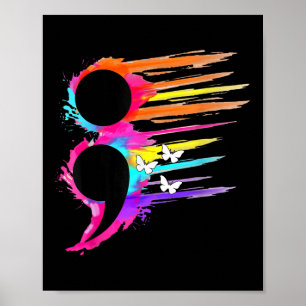 Semicolon Symbol Mental Health Suicide Prevention  Poster
