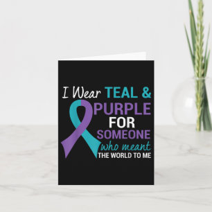 Semicolon Teal & Purple Ribbon Suicide Awarene Card