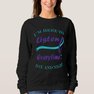 Semicolon Teal Purple Ribbon Suicide Prevention Aw Sweatshirt