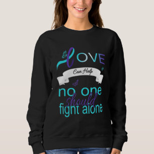 Semicolon Teal Purple Ribbon Suicide Prevention Aw Sweatshirt
