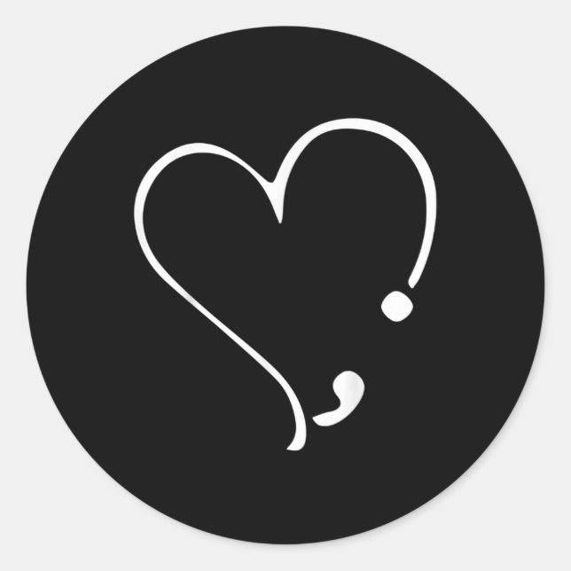 Semicolon This Too Shall Mental Health  Classic Round Sticker (Front)