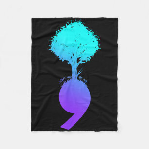 Semicolon Tree Suicide Prevention Awareness Fleece Blanket