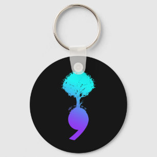 Semicolon Tree Suicide Prevention Awareness Key Ring