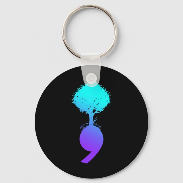 Semicolon Tree Suicide Prevention Awareness  Key Ring (Front)