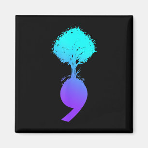 Semicolon Tree Suicide Prevention Awareness Magnet
