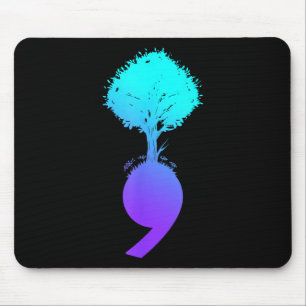 Semicolon Tree Suicide Prevention Awareness Mouse Mat