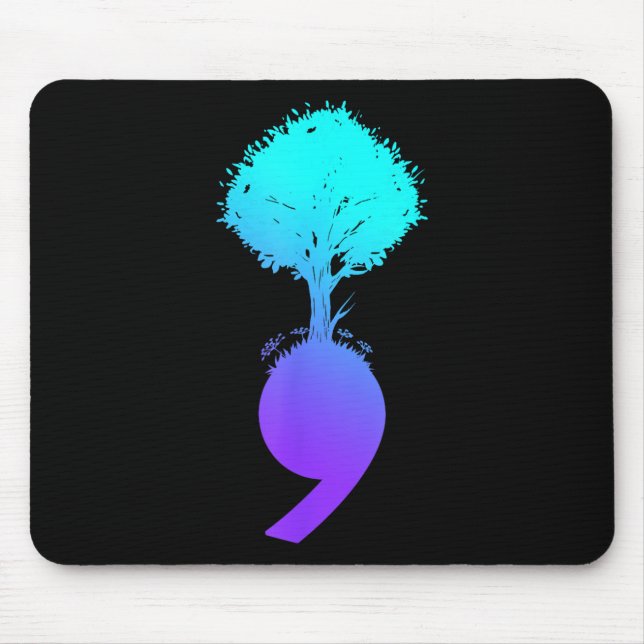 Semicolon Tree Suicide Prevention Awareness  Mouse Mat (Front)