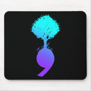 Semicolon Tree Suicide Prevention Awareness  Mouse Mat