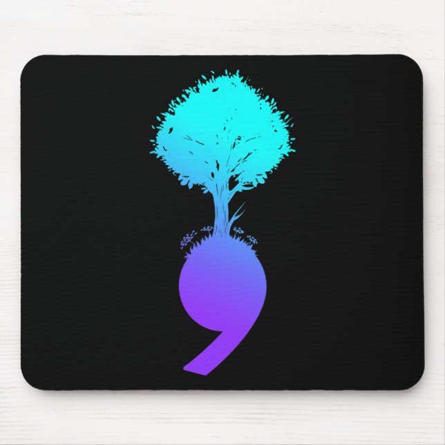 Semicolon Tree Suicide Prevention Awareness  Mouse Mat (Front)