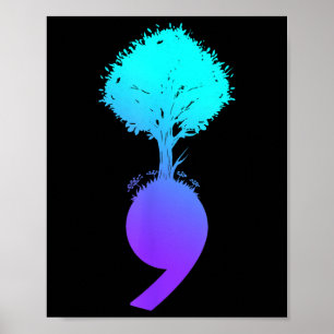 Semicolon Tree Suicide Prevention Awareness  Poster
