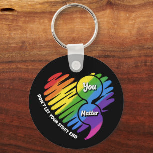 Semikolon LGBTQ Suicide Prevention Mental Health Key Ring