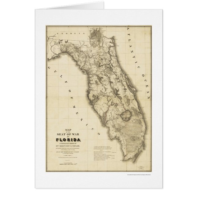 Seminole War Florida Map 1839 (Front)