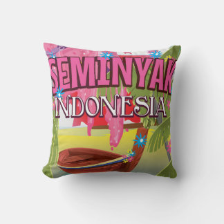Seminyak Indonesia travel poster Cushion