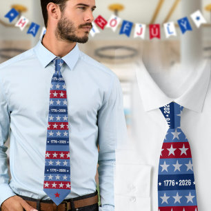 Semiquincentennial 1776 2026 Blue Celebration Tie