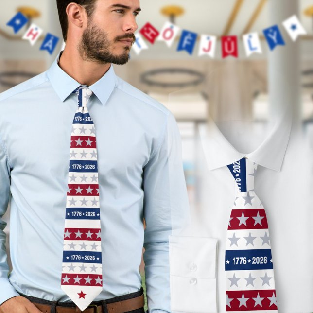 Semiquincentennial 1776 2026 White Celebration Tie (Creator Uploaded)