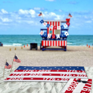 Semiquincentennial 4th Of July 1776 2026 Celebrate Beach Towel