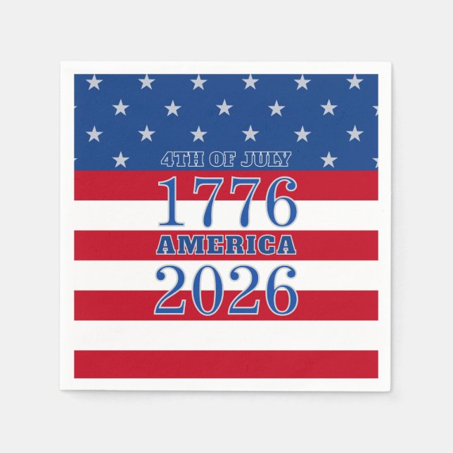 Semiquincentennial America 1776 2026 4th Of July Napkin (Front)