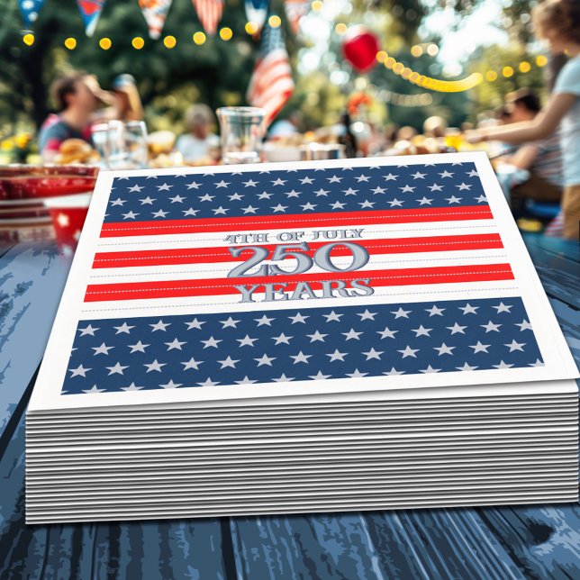Semiquincentennial Navy Stars & Stripes 250 Years Napkin (Creator Uploaded)
