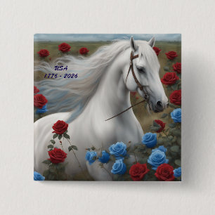 Semiquincentennial stallion 15 cm square badge