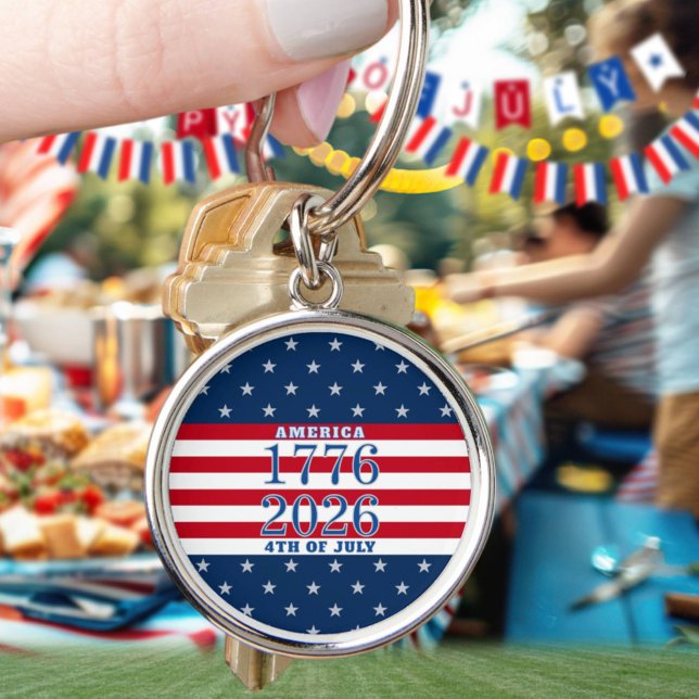 Semiquincentennial Stars Stripes America 1776 2026 Key Ring (Creator Uploaded)