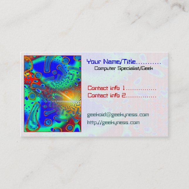 SemiSonic 3D Dichroic Glass Tech Geek Computer Business Card (Front)