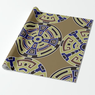 Semless background. Trendy colour ethnic backgroun Wrapping Paper