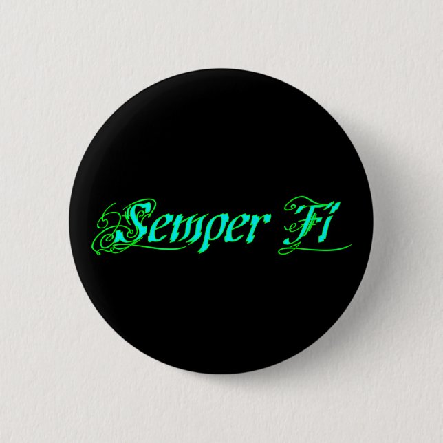 Semper Fi 6 Cm Round Badge (Front)