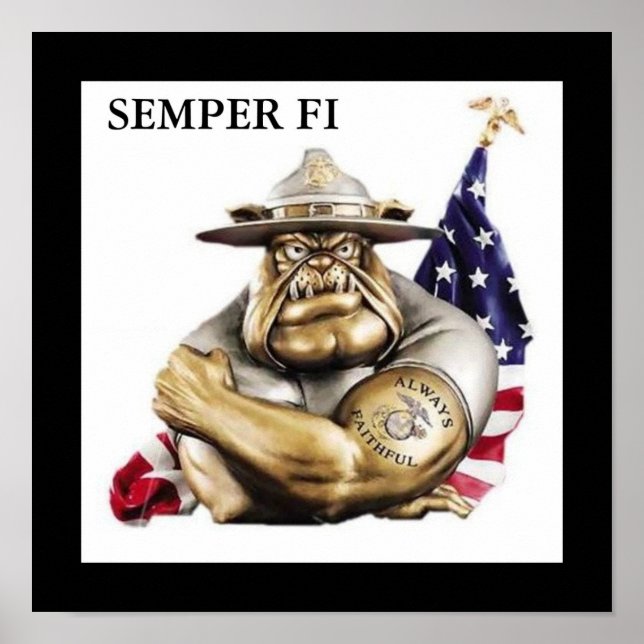 Semper Fi Devil Dog Poster (Front)