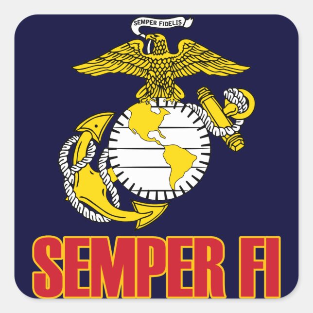 Semper Fi [EGA] Square Sticker (Front)