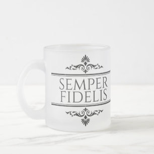 Semper Fidelis Frosted Glass Coffee Mug
