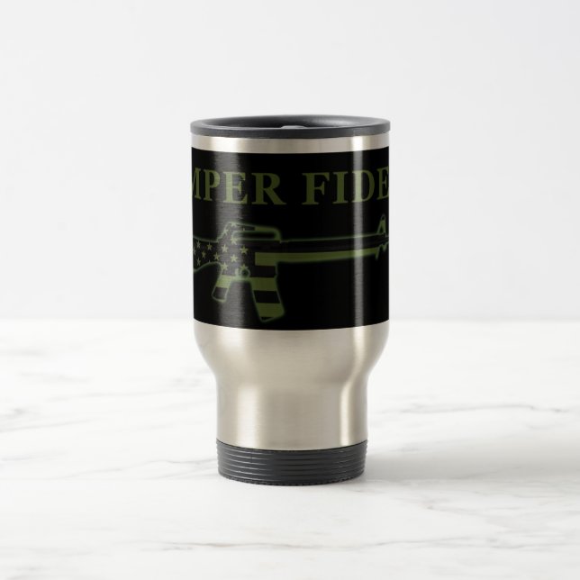 Semper Fidelis M16 Travel Mug Black Subdued (Center)