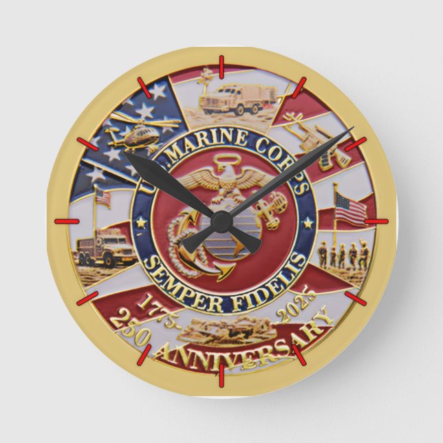Semper Fidelis Round Clock (Front)