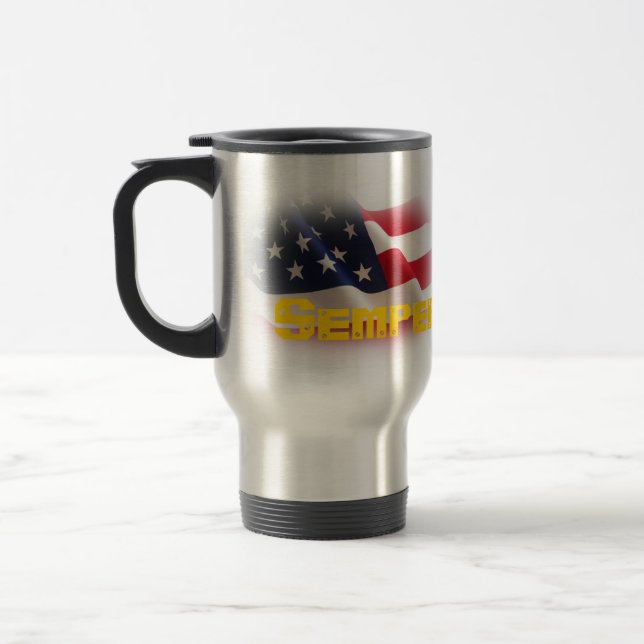 Semper Fidelis Stainless Steel Travel Mug (Left)