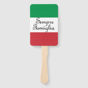 Sempre Famiglia and Italian flag colors Hand Fan
