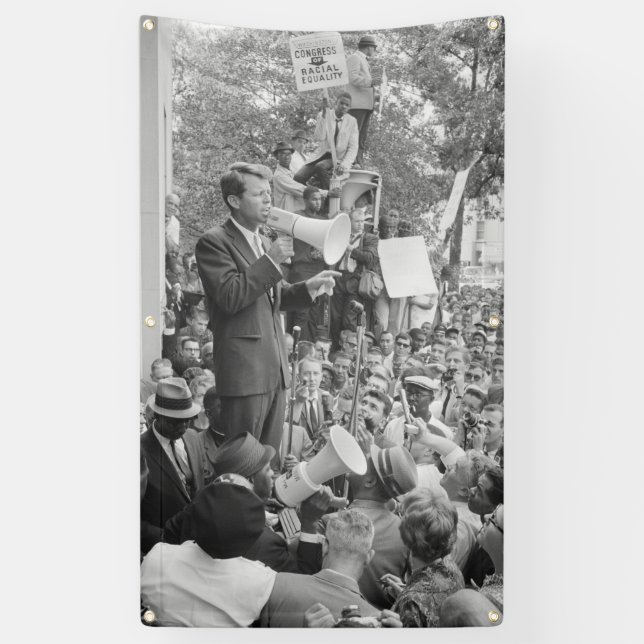 Sen. Robert Kennedy Campaigning for US President   Banner (Vertical)