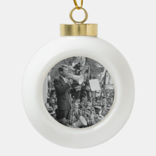 Sen. Robert Kennedy Campaigning for US President   Ceramic Ball Christmas Ornament