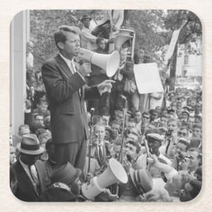 Sen. Robert Kennedy Campaigning for US President Square Paper Coaster