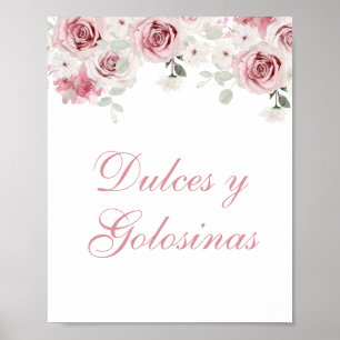 Señal mesa de dulces para Quinceañera Poster