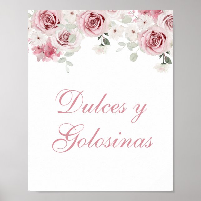 Señal mesa de dulces para Quinceañera Poster (Front)