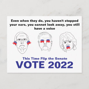 Senate Hear No, See No, Speak No Evil Vote 2020 Postcard