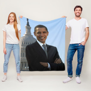 Senator Portrait, American President Barack Obama Fleece Blanket