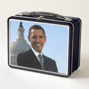 Senator Portrait, American President Barack Obama Metal Lunch Box