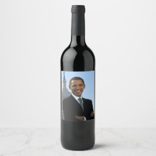 Senator Portrait, American President Barack Obama Wine Label